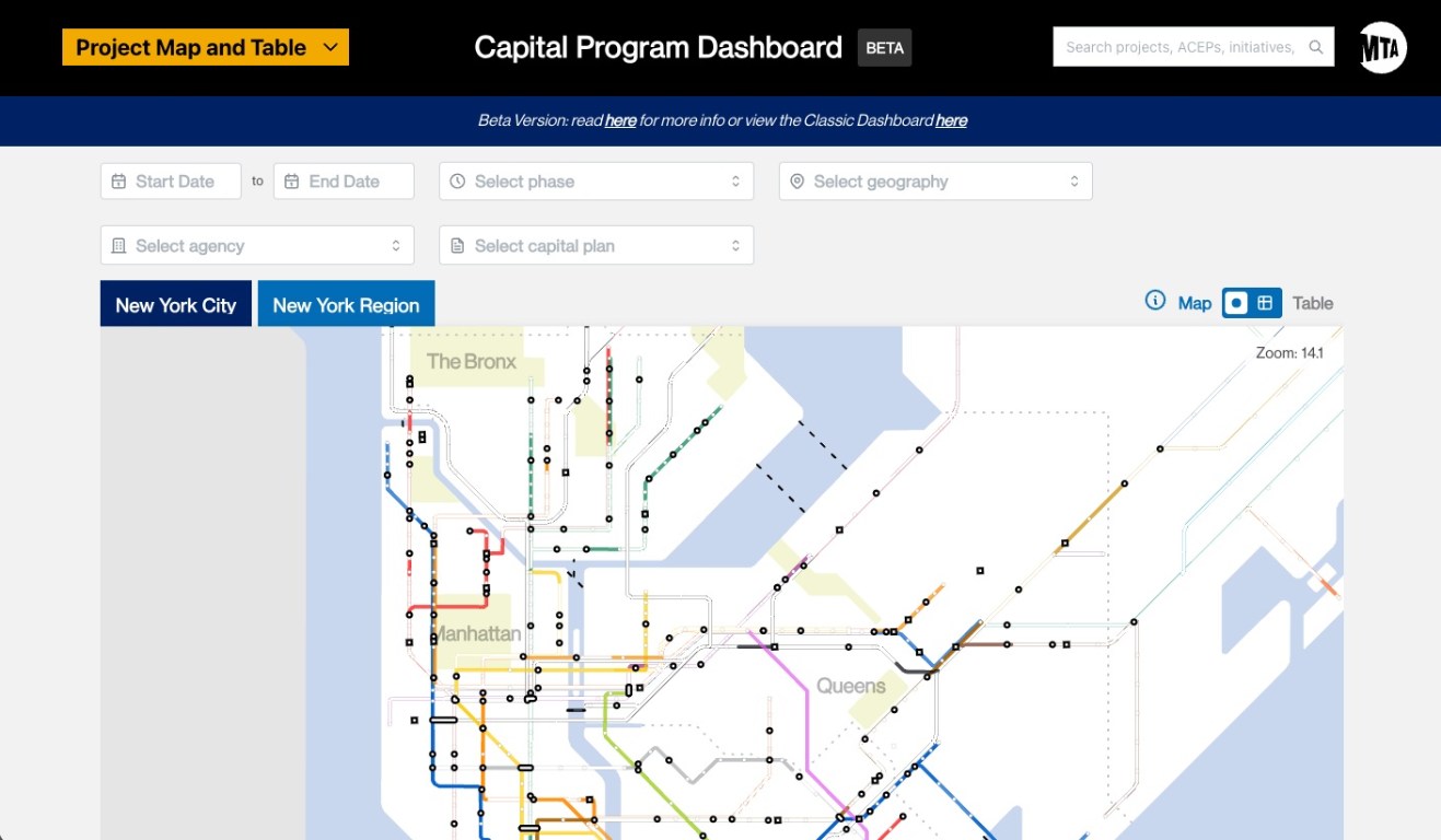 MTA Capital Plan Dashboard Preview of MTA Capital Plan Dashboard